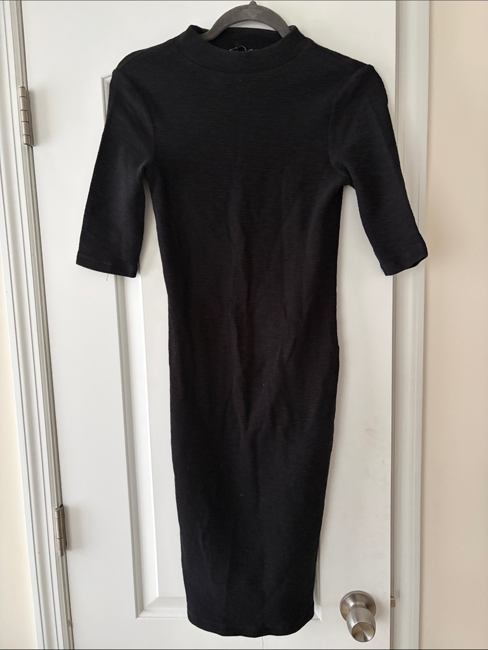 Zara Black Ribbed Midi Dress